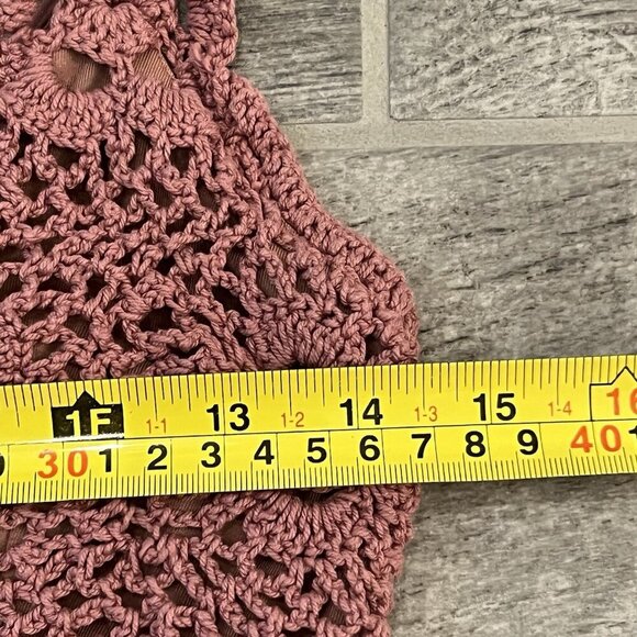 Aeropostale Womens Crocheted Lace V-Neck Fit & Flare Mini Dress Size Medium Rose - Picture 8 of 10